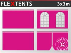 Sidewall kit for Pop up gazebo FleXtents Vintage 3x3 m, Pink