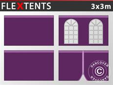 Sidewall kit for Pop up gazebo FleXtents Vintage 3x3 m, Purple
