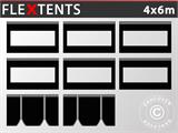 Zijwandset voor Vouwtent FleXtents 4x6m, Zwart