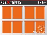 Sidevægge til Foldetelt FleXtents 3x3m, Orange m/refleksbånd