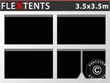 Sānsienu komplekts priekš Saliekamā nojume FleXtents PRO 3,5x3,5m, Melns