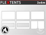 Seitenwand-Set für das Faltzelt FleXtents 3x6m Weiß, Flammenhemmend