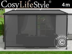 Muro-estore lateral para cubierta para patio Santa Ynez, 4m, Gris oscuro