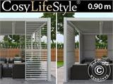 Louvre wall f/bioclimatic pergola gazebo San Pablo, 0.90x2.175 m, White