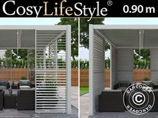Louvre wall f/bioclimatic pergola gazebo San Pablo, 0.90x2.175 m, White