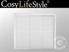 Louvre sliding door set f/pergola gazebo San Pablo 3 m, 0.92x2.18 m, White