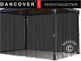 Zanzariere per Gazebo Martinique, 4 pz, Nero