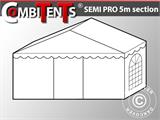 Prolongement de la section d’extrémité de 2 m pour les CombiTents® Semi PRO, 5x2m, PVC, blanc