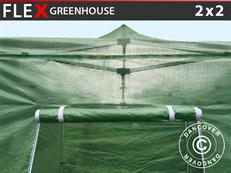 Cubierta para invernadero FleX, 2x2m, PE, Transparente/Verde