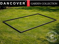 Base para invernadero 8,94m², 2,38x3,62x0,07m, Negro