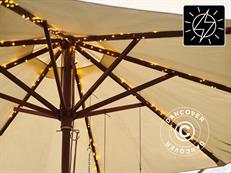 LED fairy lights solar f/parasol, Knirke, 8x2 m, Warm white