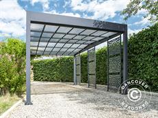 Abri pour voiture Libeccio 3 avec panneaux latéraux, 3,26x5,09x2,34m, Anthracite
