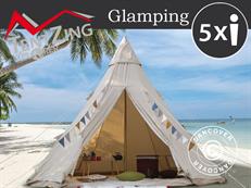 Tente pour le glamping, TentZing®, 5x5m, 5 personnes, Sable