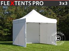 Pop up gazebo FleXtents PRO 3x3 m White, incl. 4 sidewalls