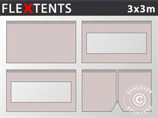Sidewall kit for Pop up gazebo FleXtents 3x3 m, Latte