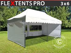 Tente pliable FleXtents PRO "Wave" 3x6m Blanc, avec 6 cotés