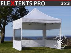 Tente pliable FleXtents PRO 3x3m Blanc, avec 4 cotés