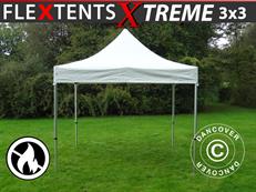 Pop up Gazebo FleXtents Xtreme 50 Heavy Duty 3x3 m White, Flame retardant