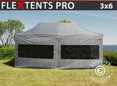 Tente pliable FleXtents PRO 3x6m Gris, avec 6 cotés