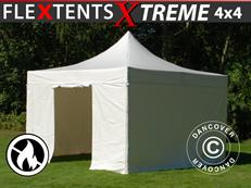Tente pliable FleXtents Xtreme 50 Heavy Duty 4x4m, Blanc avec 4 cotés