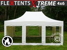 Tente pliable FleXtents Xtreme 50 Heavy Duty 4x6m Blanc, avec 8 cotés