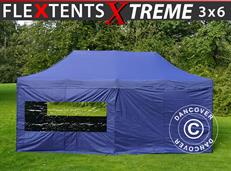 Tente pliable FleXtents Xtreme 50 3x6m Bleu foncé, avec 6 cotés