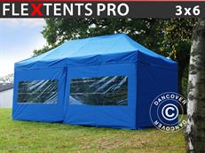 Tente pliable FleXtents PRO 3x6m Bleu, avec 6 cotés