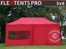 Tente pliable FleXtents PRO 3x6m Rouge, avec 6 cotés