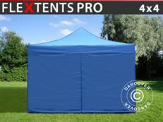 Tente pliable FleXtents PRO 4x4m Bleu, avec 4 cotés