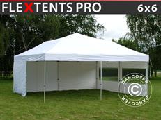 Tente pliable FleXtents PRO 6x6m Blanc, avec 8 cotés