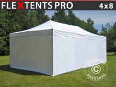 Tente pliable FleXtents PRO 4x8m Blanc, avec 6 cotés