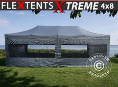 Vouwtent FleXtents Xtreme 50 4x8m Grijs, inkl.6 Zijwanden