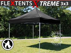 Tente pliable FleXtents Xtreme 50 3x3m Noir, Ignifugé