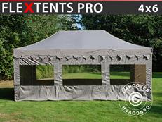 Tente pliable FleXtents PRO "Morocco" 4x6m Latte, avec 8 cotés