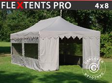Tente pliable FleXtents PRO "Morocco" 4x8m Latte, avec 6 cotés