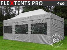 Tente pliable FleXtents PRO 4x6m Latte, avec 8 cotés