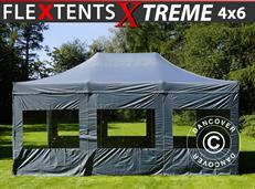 Tente pliable FleXtents Xtreme 50 4x6m Gris, avec 8 cotés