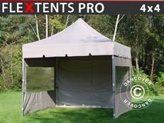 Tente pliable FleXtents PRO "Peaked" 4x4m Latte, avec 4 cotés