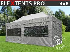 Tente pliable FleXtents PRO "Peaked" 4x8m Latte, avec 6 cotés