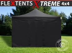 Tente pliable FleXtents Xtreme 50 4x4m Noir, avec 4 cotés