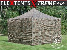 Brzo sklopivi paviljon FleXtents Xtreme 50 4x4m Maskirna, uključ. 4 bočne stranice