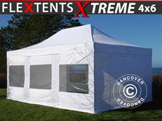 Tente pliable FleXtents Xtreme 50 4x6m Blanc, avec 8 cotés