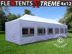 Tente pliable FleXtents Xtreme 50 4x12m Blanc, avec cotés