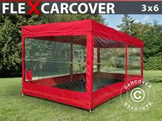 Folding garage FleX Carcover, 3x6 m, Red