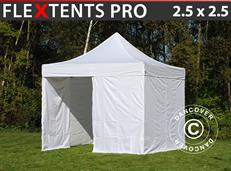 Faltzelt FleXtents PRO 2,5x2,5m Weiß, mit 4 Seitenwänden