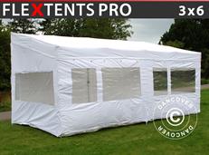 Tente pliable FleXtents PRO Trapezo 3x6m Blanc, avec 4 cotés