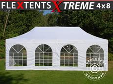 Tente pliable FleXtents Xtreme 50 Vintage Style 4x8m Blanc, avec 6 cotés