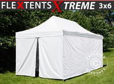 Tente pliable FleXtents® Xtreme 50, tente médicale et d’urgence, 3x6m, Blanc, 6 parois latérales incluses