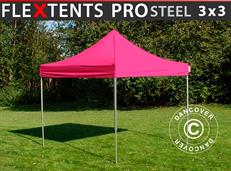 Tente pliable FleXtents PRO Steel 3x3m Rose