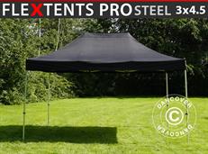 Tente pliable FleXtents PRO Steel 3x4,5m, Noir